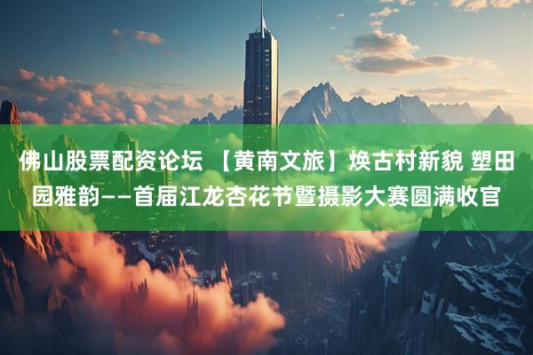 佛山股票配资论坛 【黄南文旅】焕古村新貌 塑田园雅韵——首届江龙杏花节暨摄影大赛圆满收官